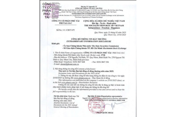 cổ phiếu Phú Tài